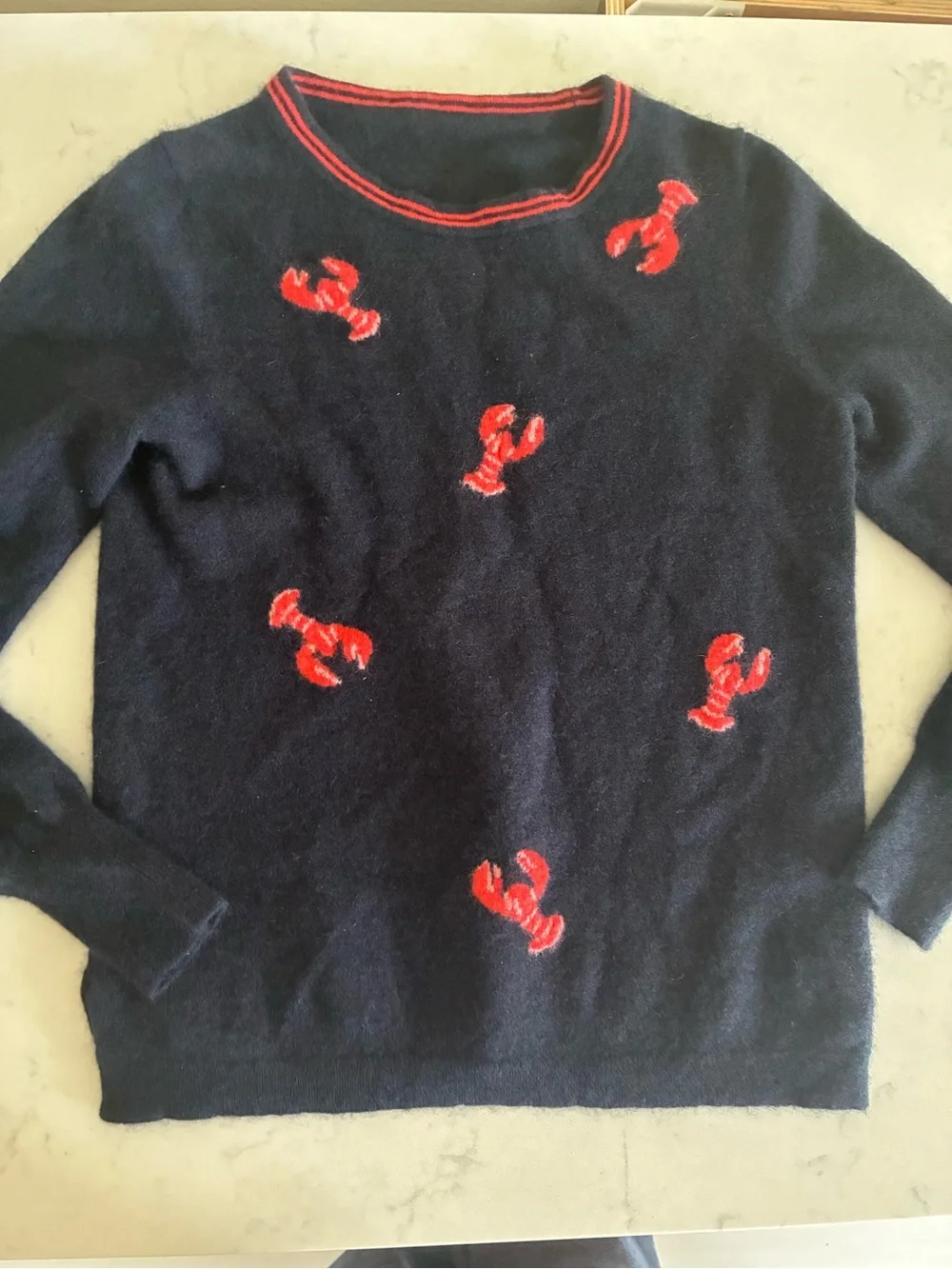 J.Crew 100% cashmere navy lobster sweater 💙🦞